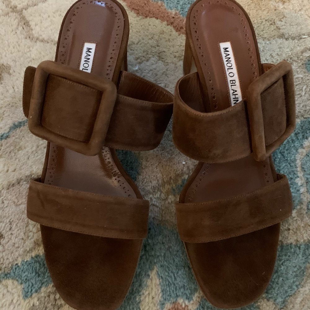 Manolo Blahnik
Tituba Suede Slide Sandals